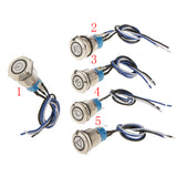 Maxbell 12V 19mm Latching LED Metal Push Button Panel Switch Waterproof Pattern 1