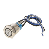 Maxbell 12V 19mm Latching LED Metal Push Button Panel Switch Waterproof Pattern 1