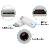 Maxbell 3.5mm Audio Video Converter Adapter 1080P HD Upscaling for Wii to HDMI White