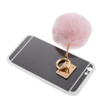 Maxbell Black Mobile Phone Case Protective Back Cover with Imitation Pink Wool Ball for iPhone 6 Plus/ 6S Plus