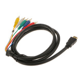 Maxbell HDMI to 5 RCA RGB Audio Stereo AV Component Card Computer Adaptor Cable 1.5m