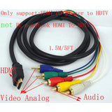 Maxbell HDMI to 5 RCA RGB Audio Stereo AV Component Card Computer Adaptor Cable 1.5m