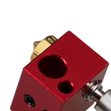 Maxbell High Temp 3D Printer Integrated Feeding Nozzle Single Head 0.3mm/1.75mm, Heat Block Red