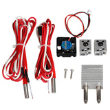 Maxbell 24V 3D Printer Dual Head Chimera Extruder 0.4mm Hotend Integrated Feed Tube Cooling Fan Heat Block