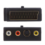 Maxbell Scart to 3 RCA Switch, Gold Plated Mini Scart Plug In & Out to Triple 3 x RCA Phono Video/Audio Adapter Box Switchable Composite Lead Switch