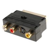 Maxbell Scart to 3 RCA Switch, Gold Plated Mini Scart Plug In & Out to Triple 3 x RCA Phono Video/Audio Adapter Box Switchable Composite Lead Switch