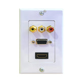 Maxbell Multimedia Wall Socket Face Plate For HDMI VGA 3RCA for Home Office