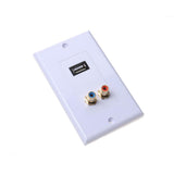 Maxbell USB2.0 Port 2RCA Female Wall Outlet Audio ABS Plate