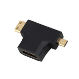 Maxbell 3 in 1 Mini + Micro Male HDMI to HDMI Female Adapter