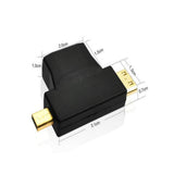 Maxbell 3 in 1 Mini + Micro Male HDMI to HDMI Female Adapter