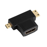 Maxbell 3 in 1 Mini + Micro Male HDMI to HDMI Female Adapter