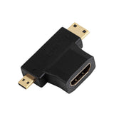 Maxbell 3 in 1 Mini + Micro Male HDMI to HDMI Female Adapter