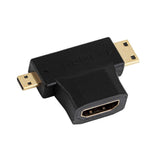 Maxbell 3 in 1 Mini + Micro Male HDMI to HDMI Female Adapter