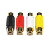 Maxbell Yellow Gold RCA AV Audio Video Coupler Female to Female Cable Connector Pack of 10PCS