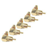 Maxbell Gold Plated Right Angle/90 Deg RCA Plug Adaptor Male to Female Connector Pack of 5pcs