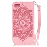 Maxbell 4.7" /5.5" PU Leather Wallet Flip ID Card Cover Case with Lanyard for iPhone 7 Rose