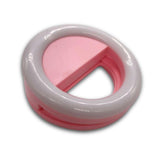 Maxbell Portable LED Ring Flash Fill Light Clip Camera For All Cell Phone Pink