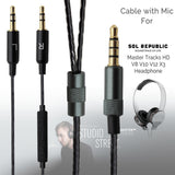 Maxbell 3.5mm to 2.5mm Cable with Mic Replacement for Sol Republic Headphone Black