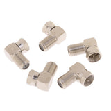 Maxbell 5X 90 Degree Right Angle Gold F RG6 RG59 Coaxial Coax Connector Adapter