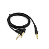 Maxbell 1/4 inch  6.35mm TRS Stereo Plug Male to Dual 1/4" 6.35mm TS Mono Plug Male Stereo Audio Patch Cable / Gold Plated Plug / OFC Pure Copper Wire - 4.9 Feet (1.5 Meters)