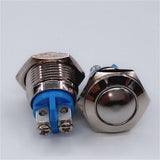 Maxbell 16mm 5/8" Metal Momentary Push Button Switch 3A/250V AC SPST 1NO Industrial Car Switch
