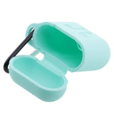 Maxbell Wireless Earphone Case Accessories, Silicone Protective Cover + Key Ring Clasp Set for Apple Airpods Teal