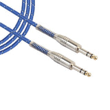 Max Bass Guitar 6.35mm Stereo Male to Male Audio Cable Nylon Braided Cord 1m