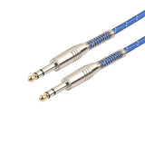 Max Bass Guitar 6.35mm Stereo Male to Male Audio Cable Nylon Braided Cord 1m