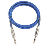 Max Bass Guitar 6.35mm Stereo Male to Male Audio Cable Nylon Braided Cord 1.8m