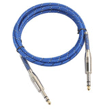 Max Bass Guitar 6.35mm Stereo Male to Male Audio Cable Nylon Braided Cord 1.8m