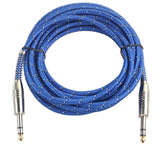 Max Bass Guitar 6.35mm Stereo Male to Male Audio Cable Nylon Braided Cord 5m