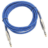 Max Bass Guitar 6.35mm Stereo Male to Male Audio Cable Nylon Braided Cord 3m