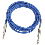 Max Bass Guitar 6.35mm Stereo Male to Male Audio Cable Nylon Braided Cord 3m