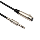 Maxbell XLR 3Pin Female to 1/4 6.35mm Mono Male Plug Audio Microphone Cable 1.8m