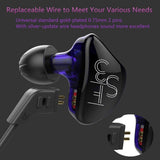 Maxbell KZ ES3 Armature+Dynamic Hybrid Dual Driver Earphones In-Ear Earbuds Purple