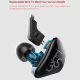 Maxbell KZ ES3 Armature+Dynamic Hybrid Dual Driver Earphones In-Ear Earbuds Purple