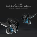 Maxbell KZ ES3 Armature+Dynamic Hybrid Dual Driver Earphones In-Ear Earbuds Purple