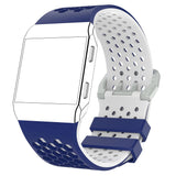 Maxbell Soft Silicone Strap Band Sport Bracelet for Ionic Smart Watch Blue-White