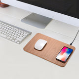 Maxbell QI Wireless Fast Charger Mouse Pad for iPhone X 8 7 Plus Galaxy S7/S8+ Brown