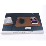Maxbell QI Wireless Fast Charger Mouse Pad for iPhone X 8 7 Plus Galaxy S7/S8+ Brown