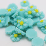 Max 10pcs Cut Daisy Flower Charms for cell phone decorations, clothes blue
