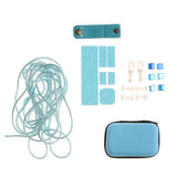 Max Data Cable Earphone Charger Protection Kit with Box for iPhone 6 7 8 X Blue