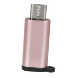 Maxbell Type C Adapter with Keychain Charger to Micro USB Converter Connector Pink
