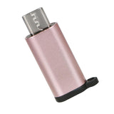 Maxbell Type C Adapter with Keychain Charger to Micro USB Converter Connector Pink
