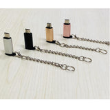 Maxbell Type C Adapter with Keychain Charger to Micro USB Converter Connector Pink