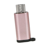 Maxbell Type C Adapter with Keychain Charger to Micro USB Converter Connector Pink