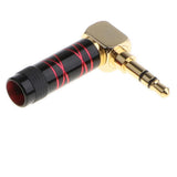 Maxbell 3.5mm Right Angle Male Plug Gold Plated Solder Connector for Phone Red