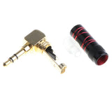 Maxbell 3.5mm Right Angle Male Plug Gold Plated Solder Connector for Phone Red