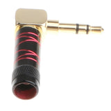 Maxbell 3.5mm Right Angle Male Plug Gold Plated Solder Connector for Phone Red