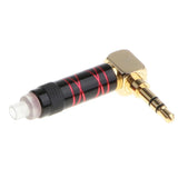 Maxbell 3.5mm Right Angle Male Plug Gold Plated Solder Connector for Phone Red